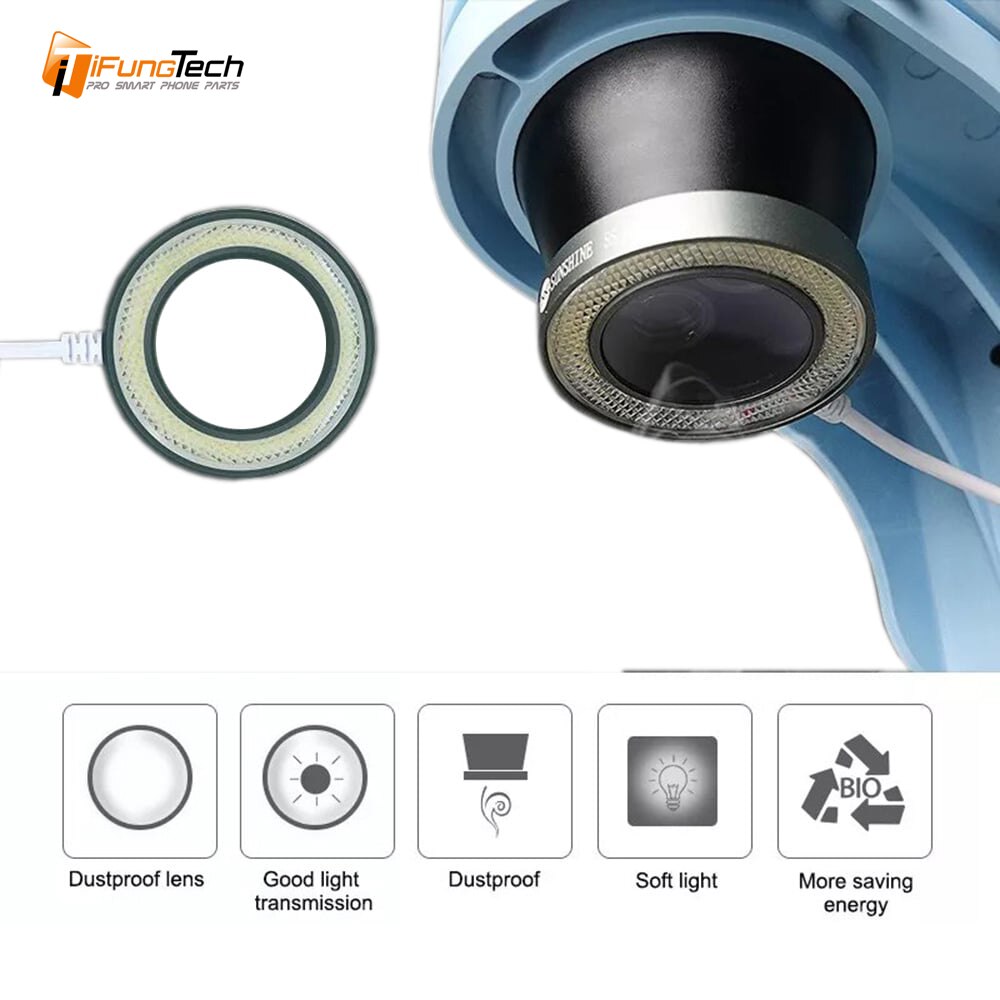 SS-033C Microscope 36 LED White Light Source Dust-Proof Mirror Anti Fume Protector Doubling Magnifier