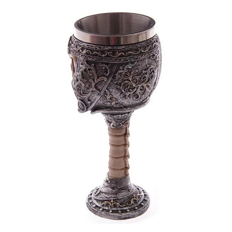 Copa de vino gótica de 200ml con garra de dragón, esqueleto vikingo Retro de acero inoxidable y copa de vino de resina, de Halloween, artículos para beber en Bar