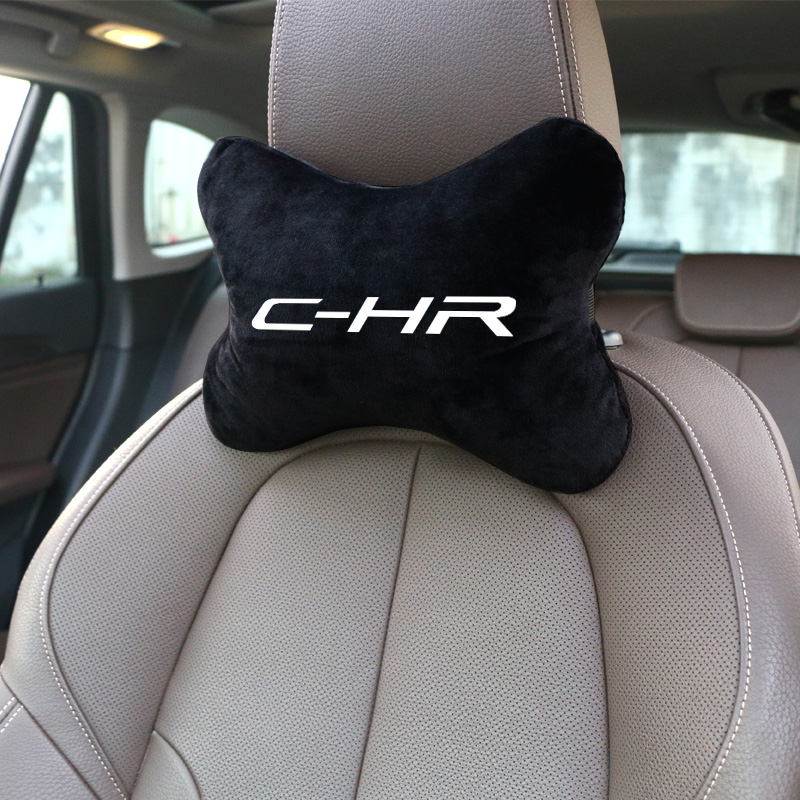 Accessoires de voiture pour Toyota CHR | Modèle , oreiller de cou de voiture en coton flanelle, coussin repose-tête