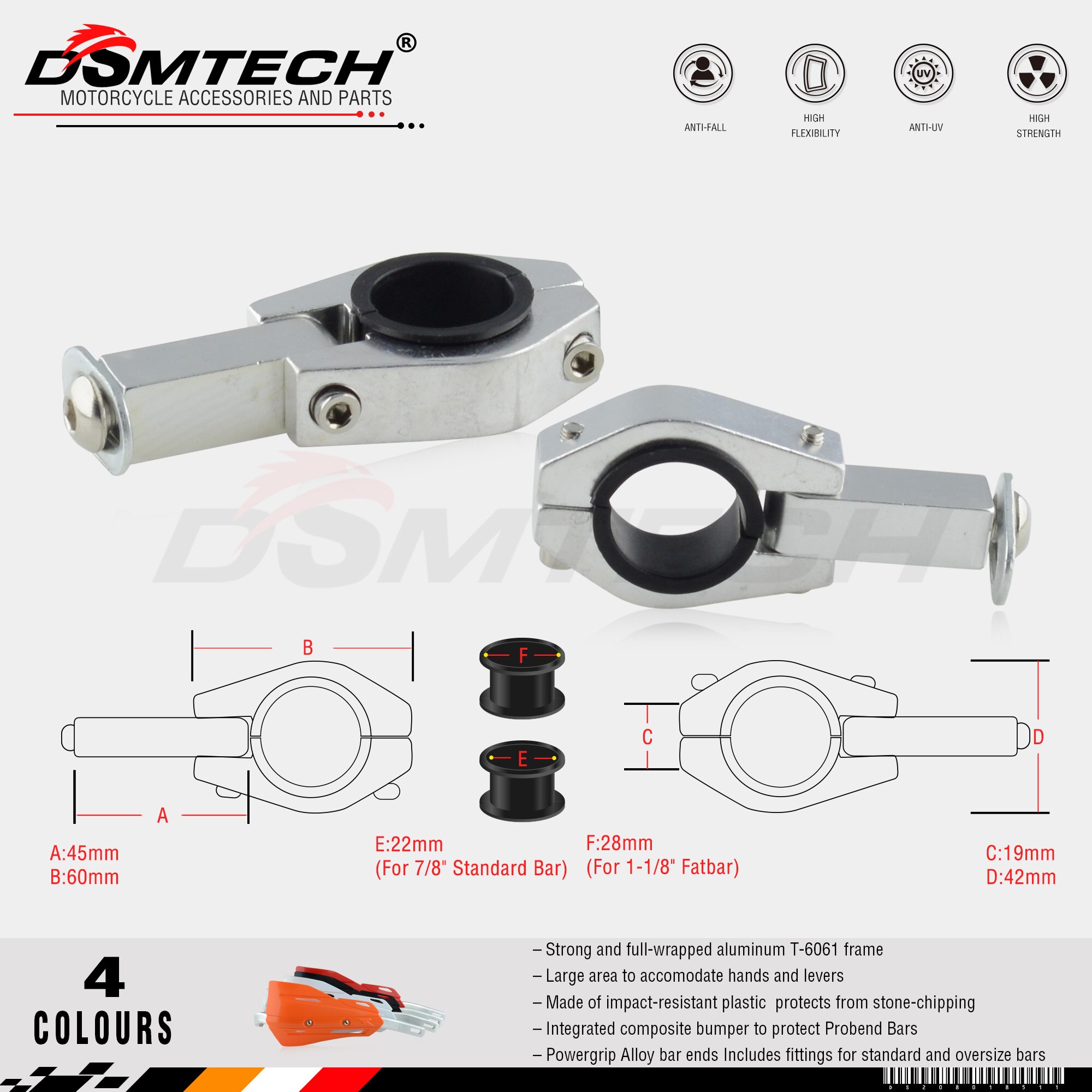 Dsmtech P-ZETA Pro Handguards Voor Motorcycle Fit Voor 7/8 "22 Mm Handlebar1-1/8 28 Mm Fat Bar Cr xr Yz Wr Ex Ttr Crf Wrf Exc Drz