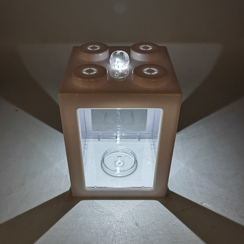 Mini Fish Tank Built-in Lights Desktop Small Pet Box DIY Stackable Turtle Tank Aquatic Plant Viewing Tank Aquarium Decoration: White / Colorful Lights