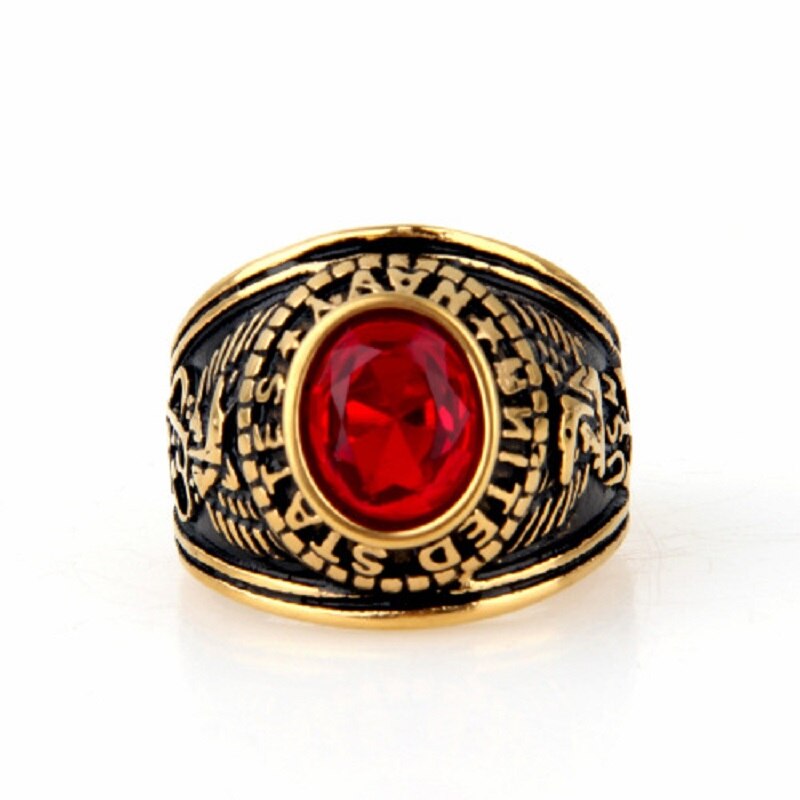 Europa og usa rustfrit stål ring herre smykker titanium stål us flåde soldat ring