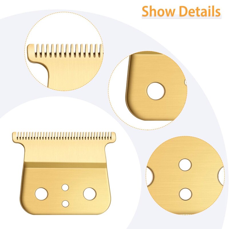 2 Pairs Adjustable Replacement T Blade Outliner Replacement Blade Carbon Steel Blade Trimmer Blade for Andis