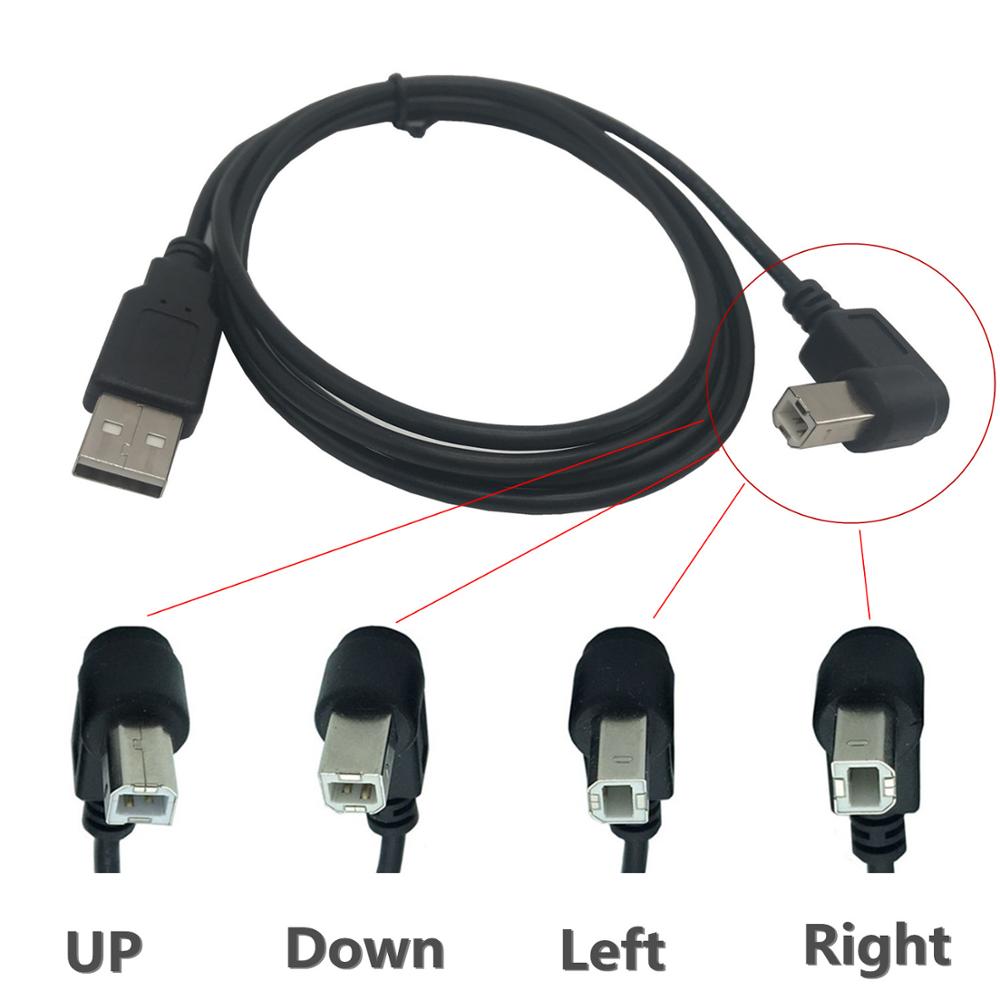 USB 2.0 A Male to USB B Male Type B BM Up&amp;Down&amp;Right &amp; Left Angle Printer scanner 90 degree cable 150cm BM Angled Cable