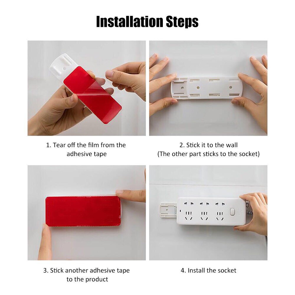 Self Adhesive Power Strip Fixator Socket Holder Mo... – Vicedeal