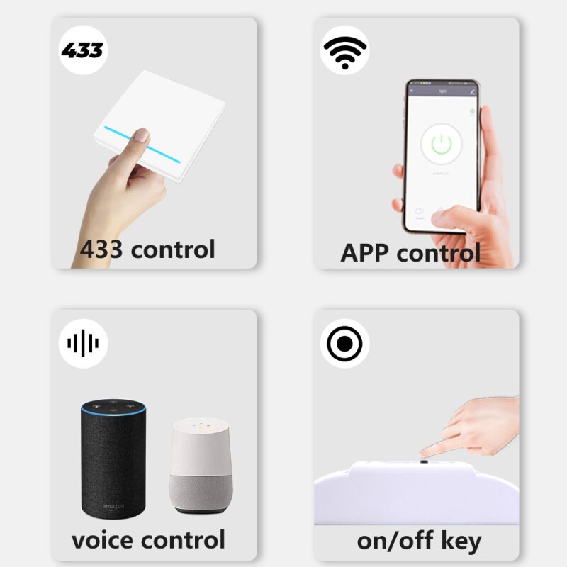 Wifi + Rf 433 Afstandsbediening Diy Schakelaar Voor Tuya Smart Leven App AC90-250V Smart Home Automation Werken Met Alexa google Thuis