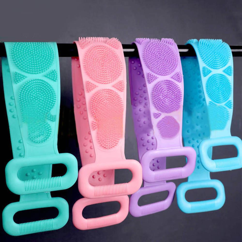 1pc Silicone bain épurateur serviettes frottant dos douche propre brosse salle de bain gommage Flexible épurateur peau nettoyage bain épurateur