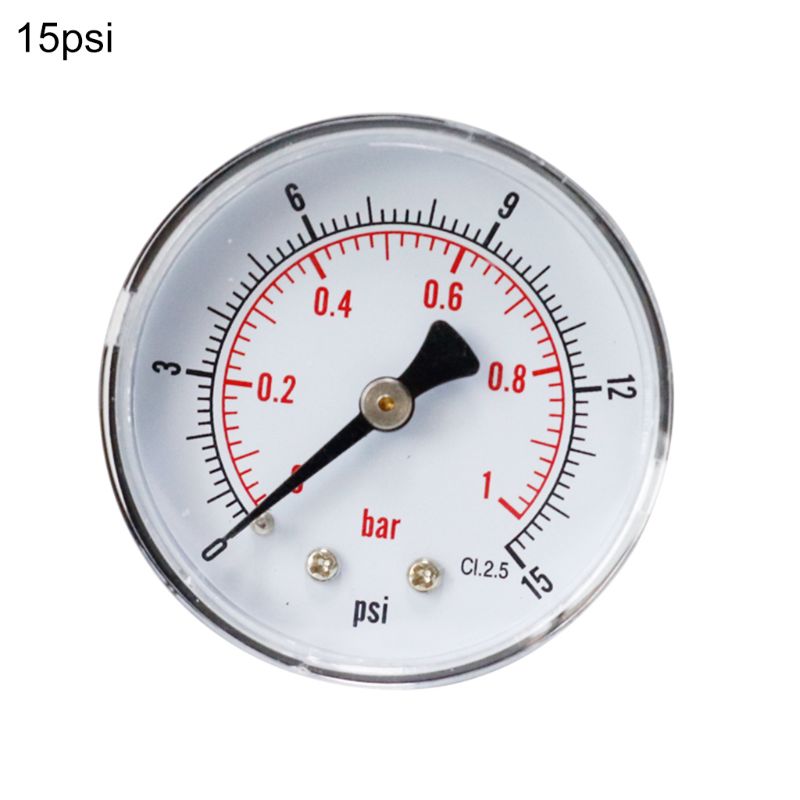 Manómetro de 52mm, Dial de 1/4 "BSPT Horizontal 0/15,30,60, 100.160.300 PSI y Bar: Black