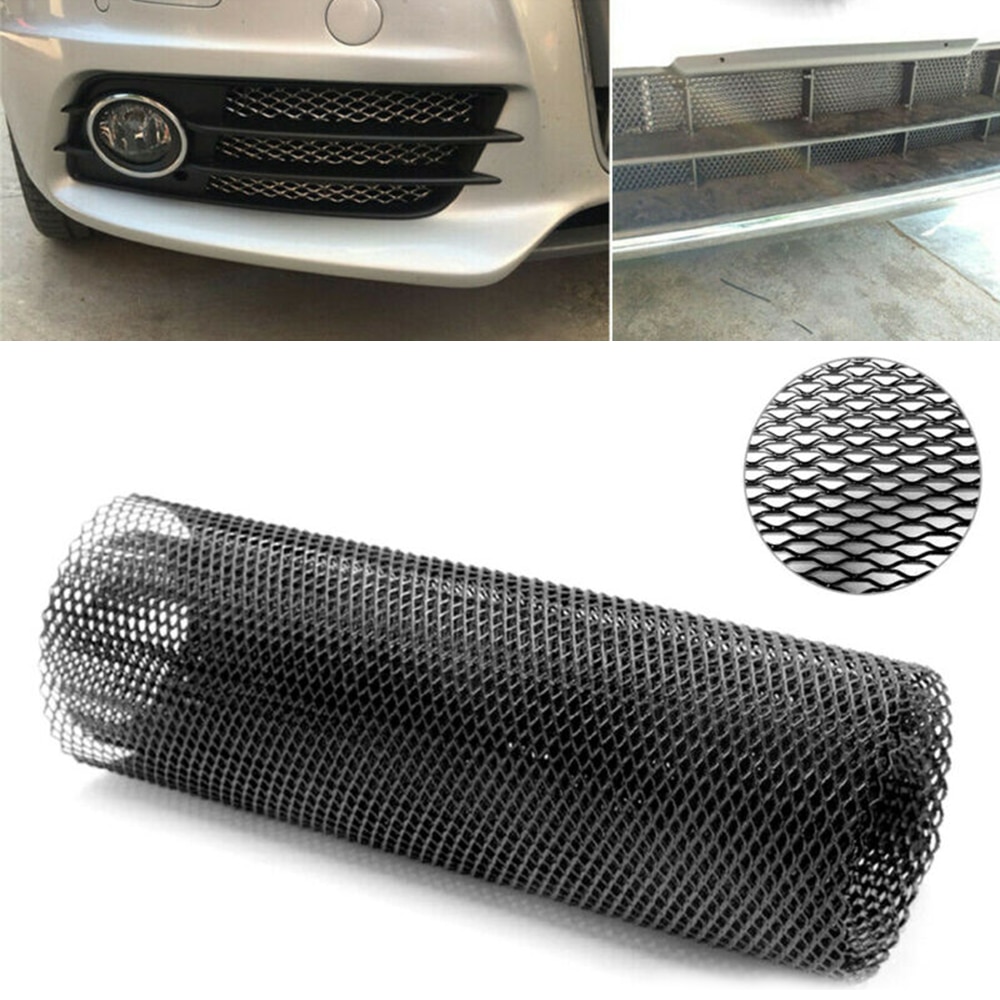 Cover Mesh Grill Car Bumper Fender Hood Vent Universal Black Exterior Hexagon