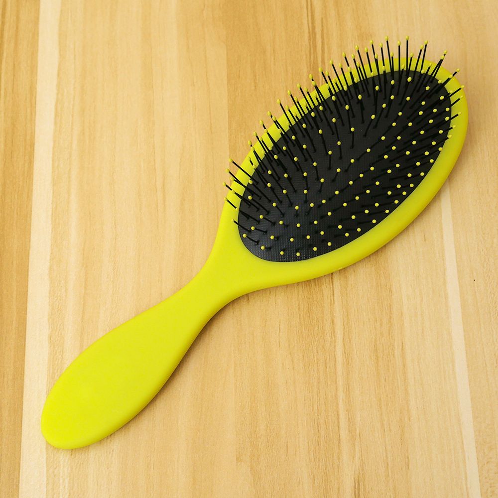 Peine desenredante de pelo para hombres y mujeres, cerdas húmedas y secas, mango de plástico, cepillos para el cabello, , 1 ud.: yellow