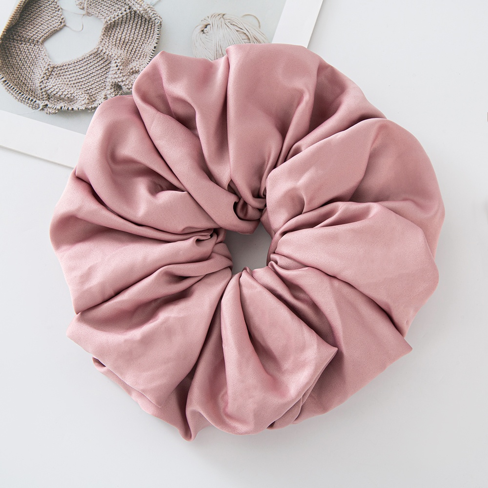 Grandes scrunchies de cetim oversized jumbo scrunchy dormir gigante muçulmano elástico volumizing puro costura laço de cabelo scrunchie: cinza rosado claro