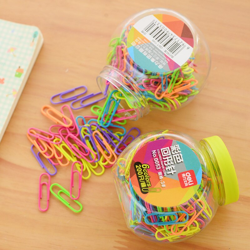 200 stücke/Stange 28mm nette canday bunte büroklammern Klemme büro metall Clip paperclip büro schreibwaren zubehör büro Clip