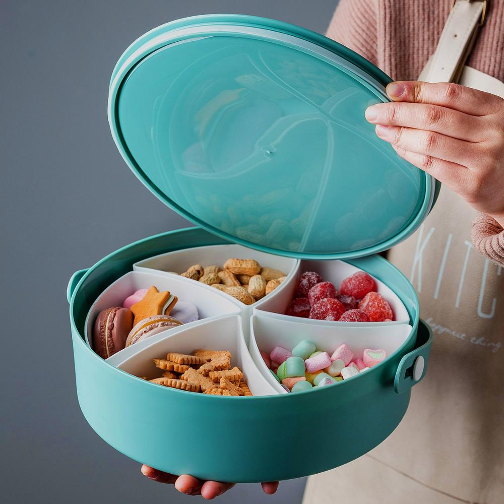 Mdzf matte fest snacks skuff nøtter godteri arrangør lagring matbit bærbar container frukt tallerken boks stue kaffebord tallerken