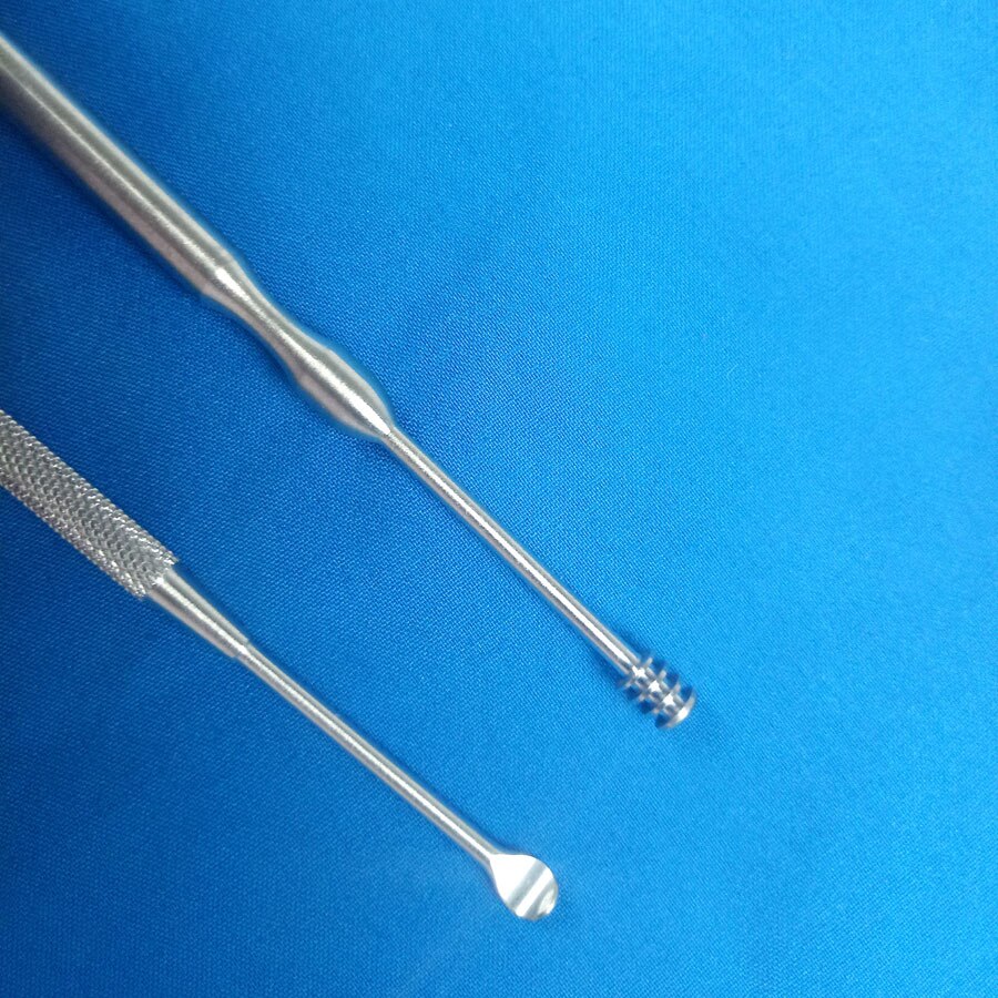 KWD Rvs Oor Pick Double-ended Earpick Ear Wax Curette Remover Oorreiniger Lepel Spiraal Oor schoon Massag