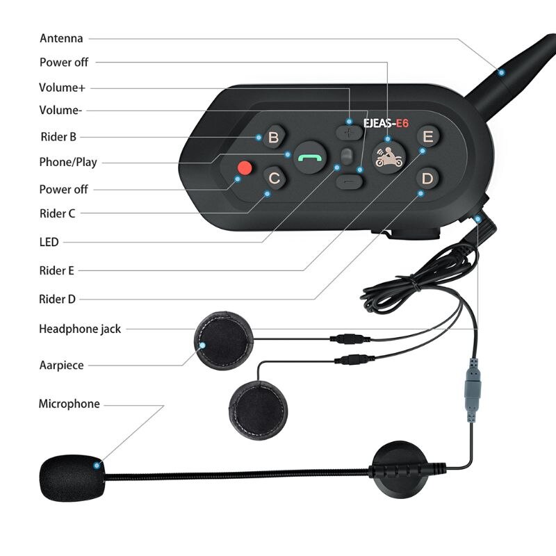 Casco Del Motociclo di Bluetooth citofono cuffia Altoparlante Accessorio Q9QD