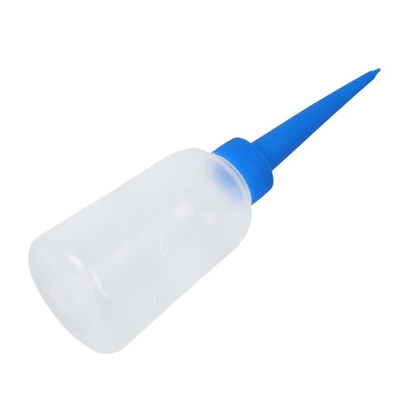 Flacon applicateur liquide vide bleu et blanc 100 ml d'huile