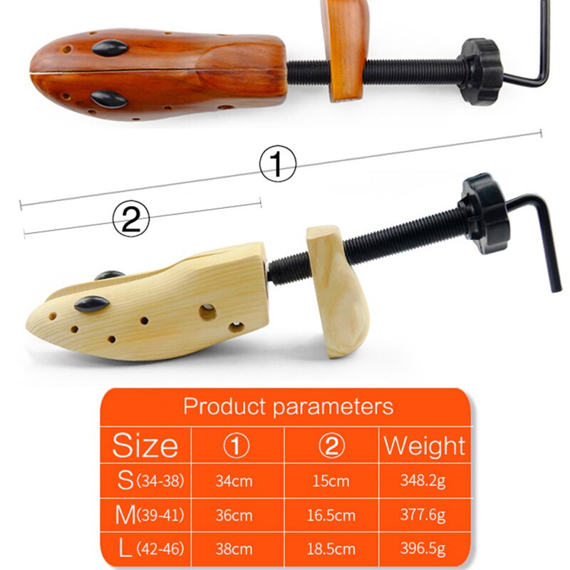 1 Piece Wood 2-Way Wooden Shoe Trees Adjustable Shape For Women Men Shoes Tree Shoe Stretchers Extender Keeper