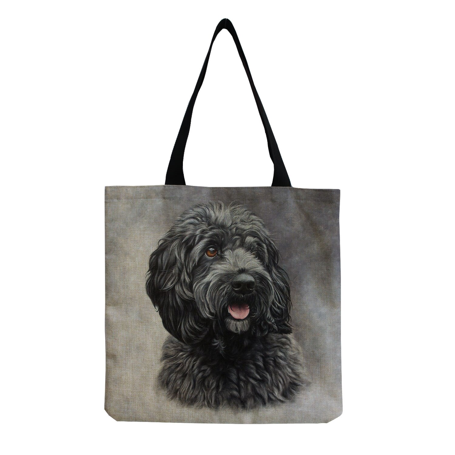 Exclusieve Olieverf Hond Print Boodschappentassen Voor Boodschappen Papillon Pug Retriever Print Vrouwen Schoudertas Handtas Grote Capaciteit: hm2909 Dog Bag