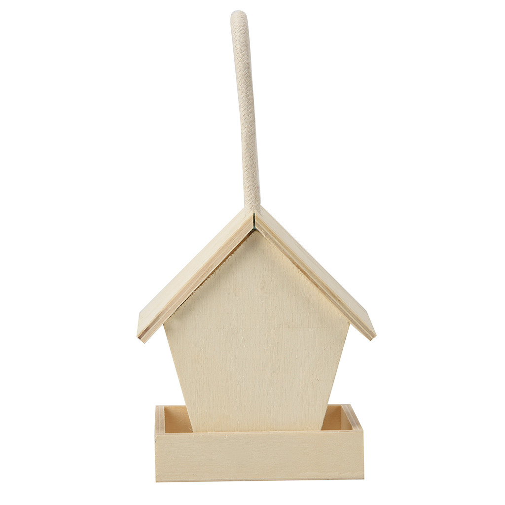 Wild bird wooden feeder, feeder hanging in the garden yard Small wall-mounted wooden bird feeder #40