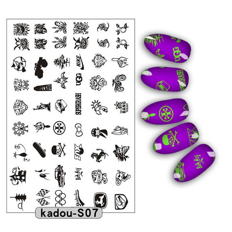 9.5*14.5cm Nail Stamping Plate Nail Art Stencils For Nails Manicure Popular Plate Instruments Tool 16 Patterns: KADOUS07