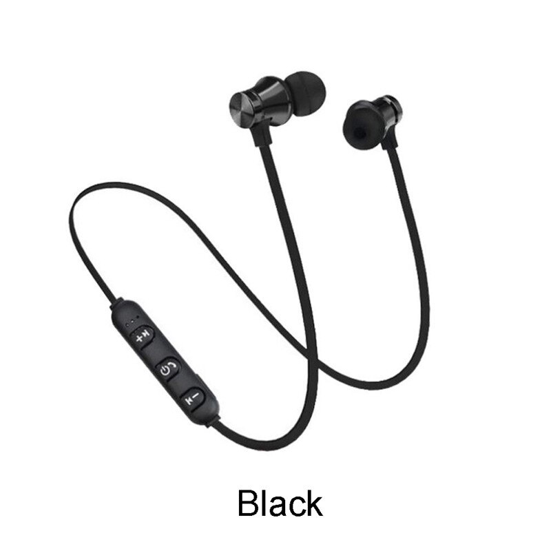 Magnetisk musik bluetooth øretelefon  xt11 sport kører trådløst bluetooth headset med mikrofon til iphone 8 x 7 xiaomi: Sort