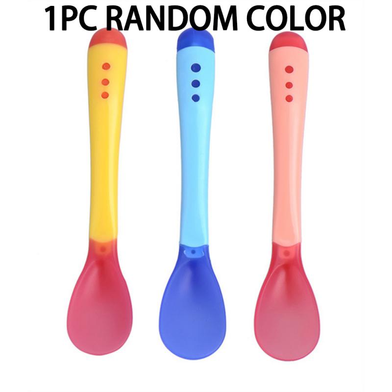 Cuchara con sensor de temperatura para alimentación de bebé, cucharas para niños, niño y niña, cubiertos para alimentación de bebé, 1/2/3 Uds.: Random
