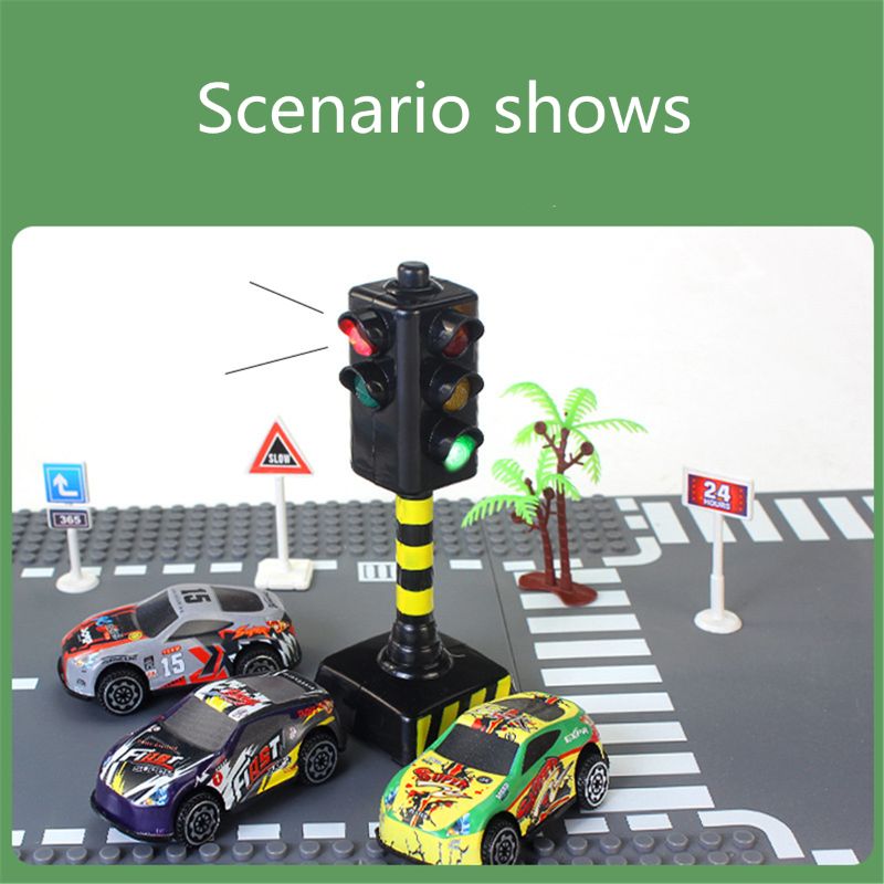 Mini Verkeersborden Road Licht Blok Met Geluid Led Kinderen Kids Educatief T3LA