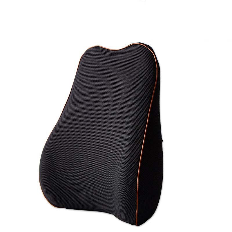 Cojín Lumbar de malla transpirable 3D para aliviar el dolor de ciática, cojín para la espalda del coche, soporte Lumbar de espuma viscoelástica, almohada Lumbar ergonómica: Mesh black