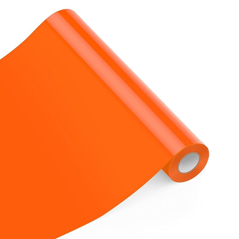 12Inchx25ft Heat Transfer Vinyl,For All Cutter Machine Cricut Silhouette Cameo,Iron On Vinyl For Shirts,Heat Vinyl: Orange