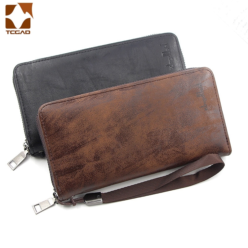 Organizer wallet for men Cellphone Wallet Men's Clutch Wallets Men Credit Card Holder2020 PU style leather Male Long Purse Zip