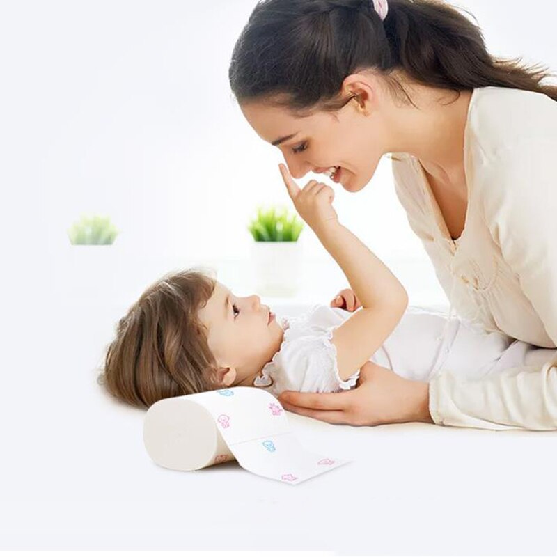 Rollo de papel higiénico con dibujos de animales, rollo de papel higiénico de 5 capas, cómodo para baño en casa, sin núcleo, 1 rollo