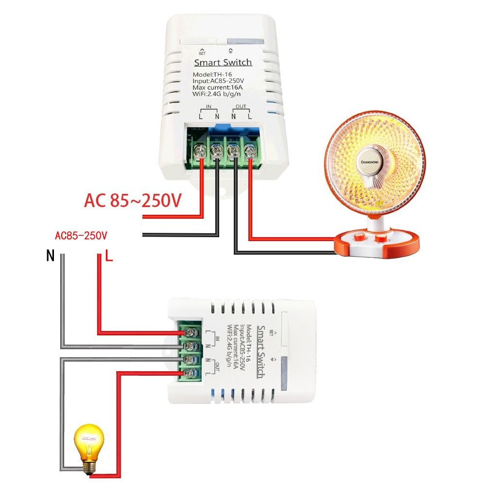 Mobile Phone APP WiFi Control Smart Switch Temperature Humidity Measurement Monitor Controller Home Automation