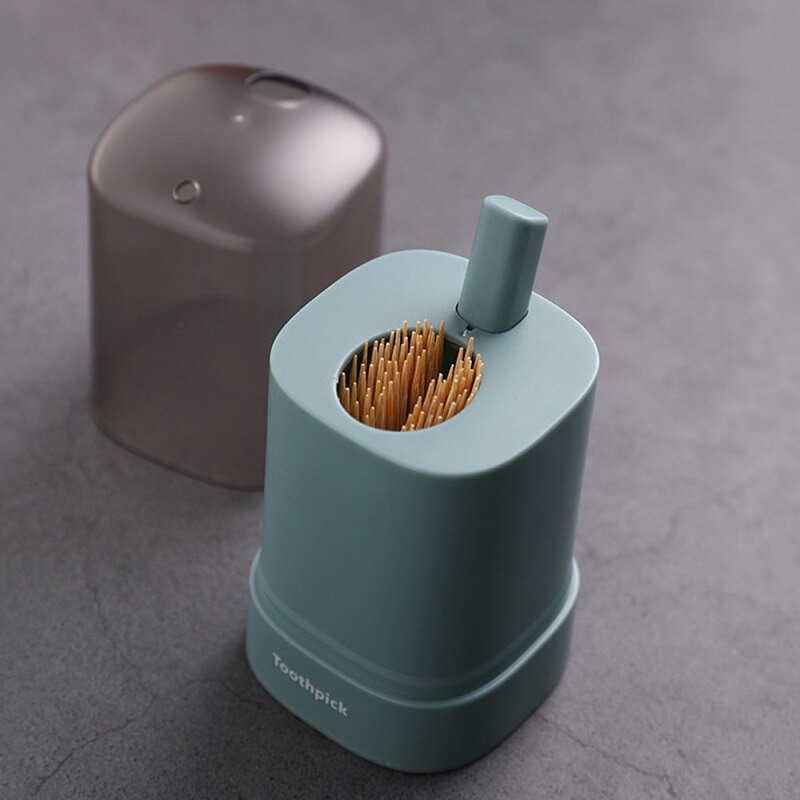 1PC Multi-color Automatic Toothpick Holder Box Plastic Dispenser Home Table Storage Container