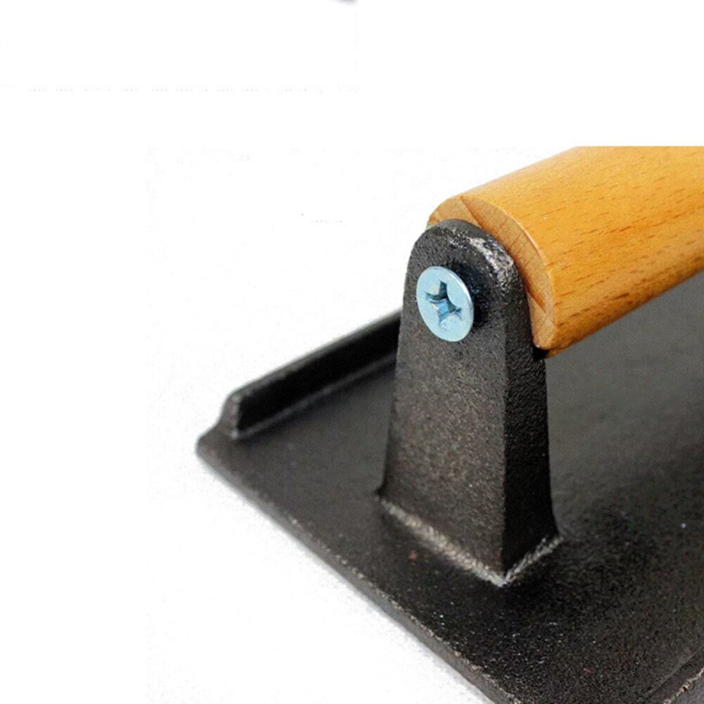 Cast Iron Bacon Press Meat Beef Grill Burger Press With Wooden Handle Weight Press BBQ Kitchen Food Grill