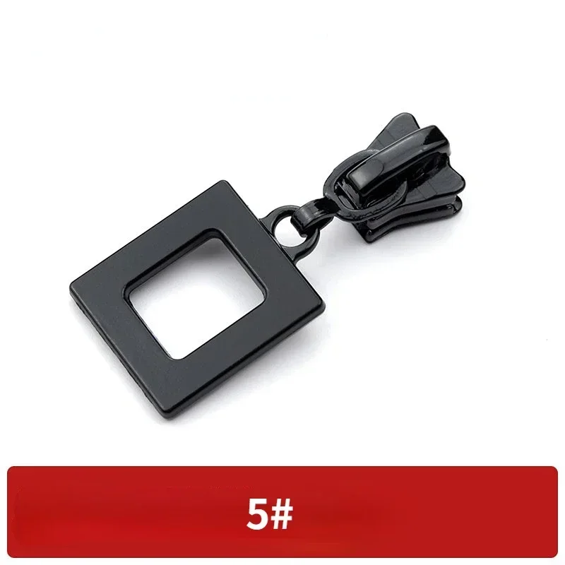 5 deslizadores de cremallera de metal para cremalleras de dientes de resina 3 # /5 # /8 # Accesorios negros de la cremallera de la ropa de los deslizadores de la cremallera del bloqueo auto: Negro