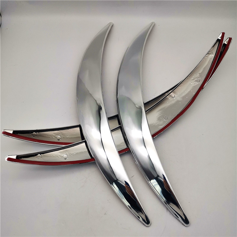 4pcs Chrome Car Wheel Eyebrow Arch Protector Trim Lips Fender Flares Universal