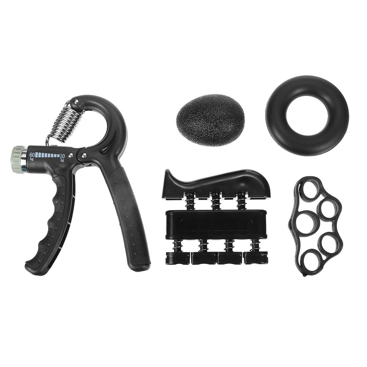 6Stck einstellen Fitnessstudio Fitness Einstellbare Hand Griff Finger Unterarm Stärke Muskel Erholung Hand Greifer Trainer Trainer Ausbildung Bausatz: Schwarz