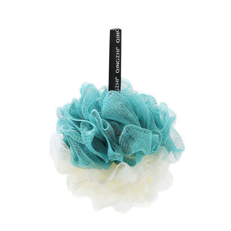 Bath ball super soft large color matching bath ball Korean bath ball rubbing back bath towel bath flower bath ball: Cyan white