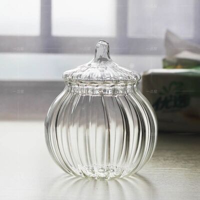 Handmade Household Transparent Glass Candy Jar And Lids Spice Chicken Cooking Sugar Bow Mason Jar Kitchen Storage Tank Salt Pot: Pumpkin Jab Only