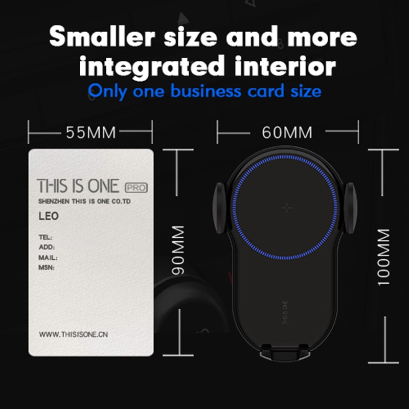 15W Fast Qi Car Wireless Charger For iPhone X Xiaomi Samsung 9 Tiny Auto Clamping Wireless Charging Air Vent Car Phone Holder