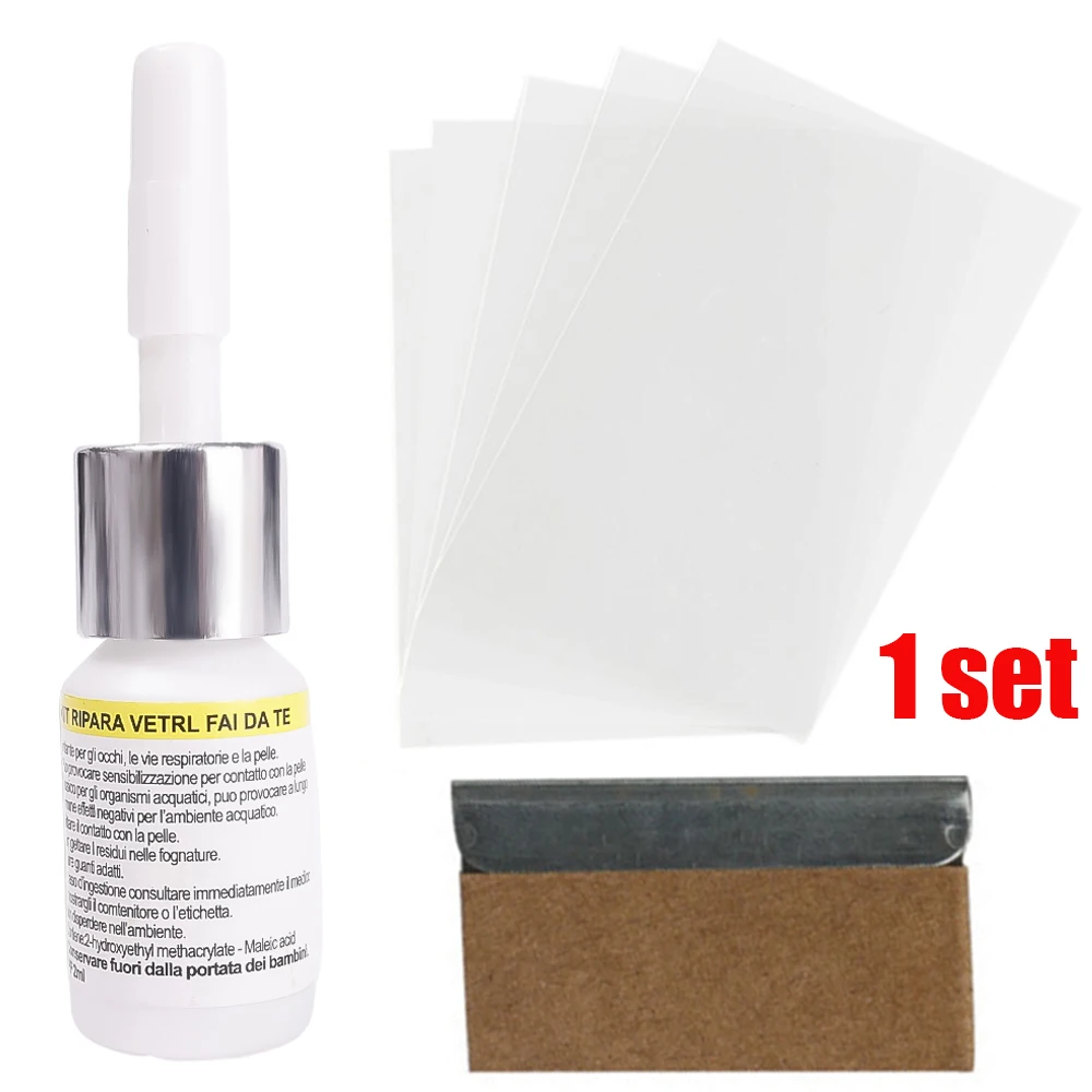 Kit de réparation de pare-brise, Nano réparation de verre automobile, liquide de colle, ensembles de réparation de fissures, outils de réparation de vitres de voiture, restauration de fissures de pare-brise: WHITE