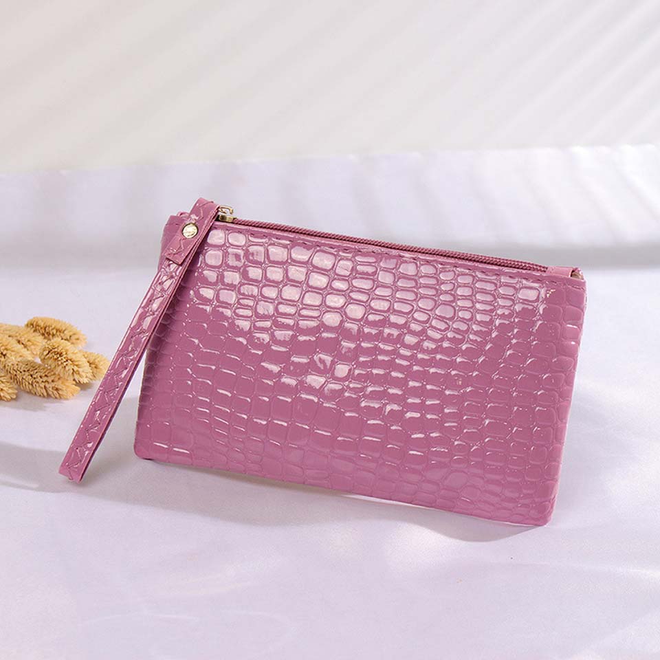 Candy Color wallet Womens Crocodile PU Leather Clutch Handbag Coin Purse Crocodile purse Clutch Super carteras mujer: 7