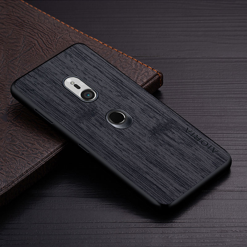 Case Voor Sony Xperia XZ3 Funda Bamboe Hout Patroon Lederen Skin Telefoon Cover Luxe Coque Voor Sony Xperia Xz3 Case capa: Black