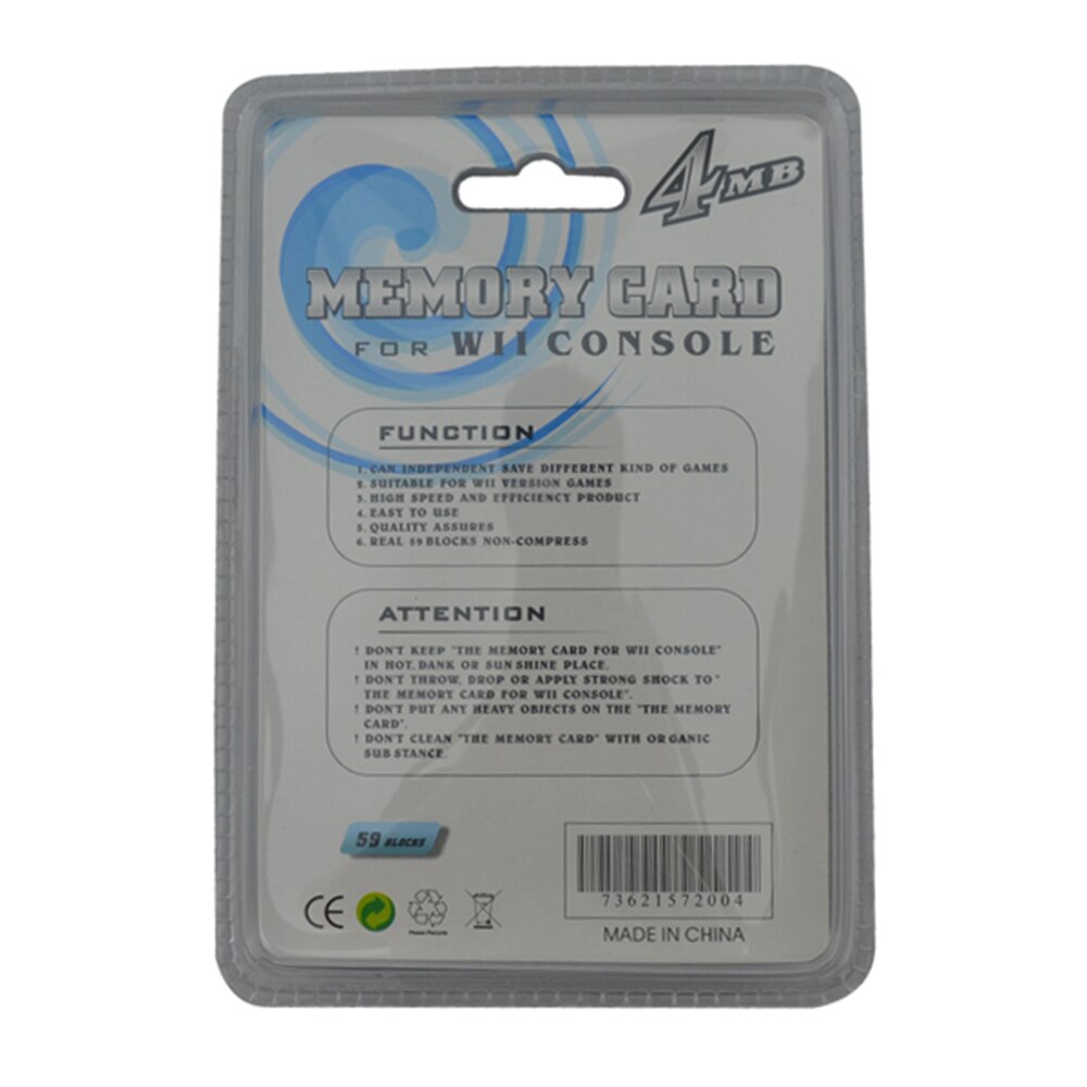 Top-selling Practical Game 4MB Memory Card for Nintendo for Wii Gamecube GC Game System Console game save