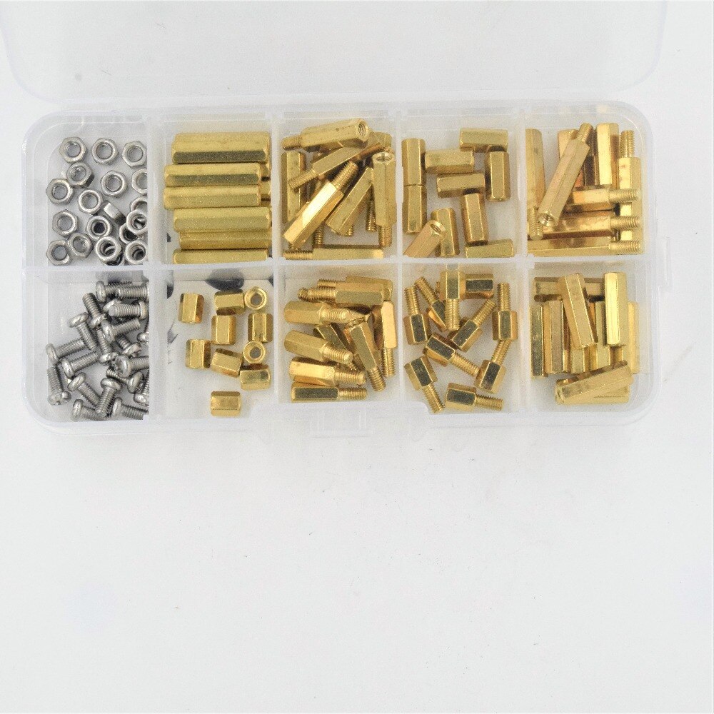 120 st mässing  m3 sexkantsstångsavstånd mutter skruv avstängning avstängd diverse  m3 * 6 /  mm  / 8mm / 10mm/15mm