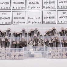 72 stuks 0.5a-30a elektronische glazen buisjes zekering assorti met zekeringhouders set 6 x 30mm