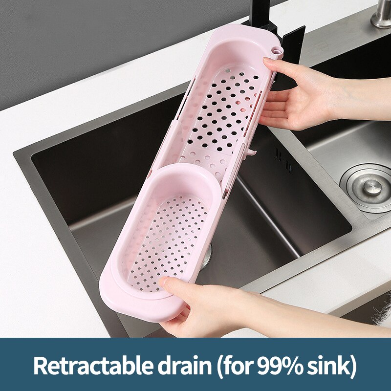 Teleskop Sink Drain Korb Küche Werkzeug Lagerung Regal Multifunktionale Waschbecken Filter Kunststoff Küche Ablassen Sieb Obst Halter: S4 Drain Baskset
