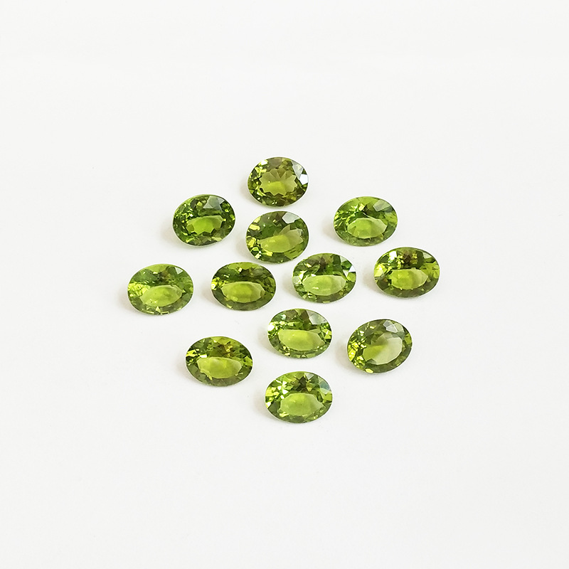 Wong Regen 1 Pcs Natuurlijke 3*4 Mm Oval Cut Natuurlijke Peridot Losse Edelstenen Diy Stenen Decoratie Sieraden veel Bulk