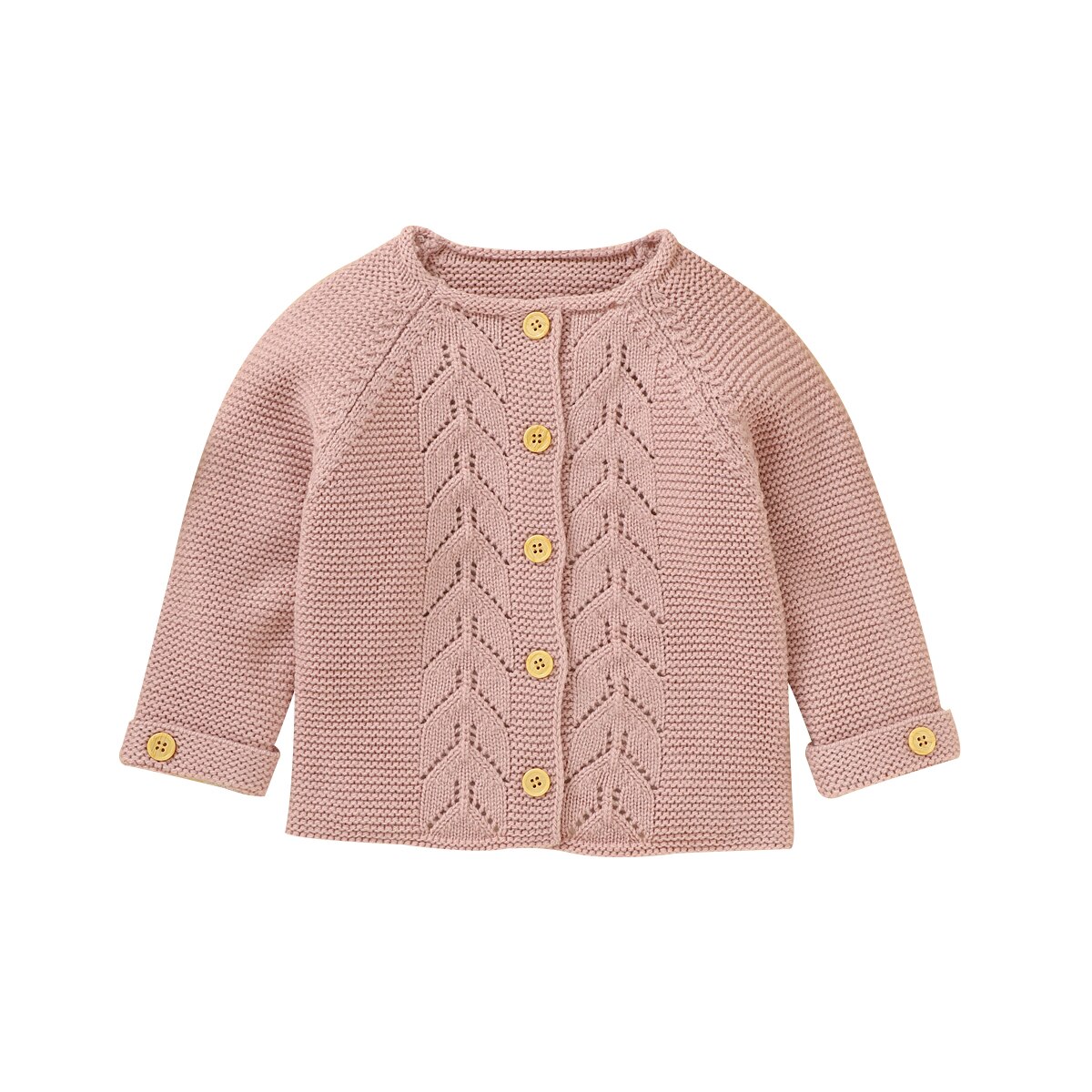 Babymeisjes gebreide trui met verlaagde schouders, lange mouwen, ronde hals, rechte borsten, vesten, jas, top, lente, herfst, zacht: 6m