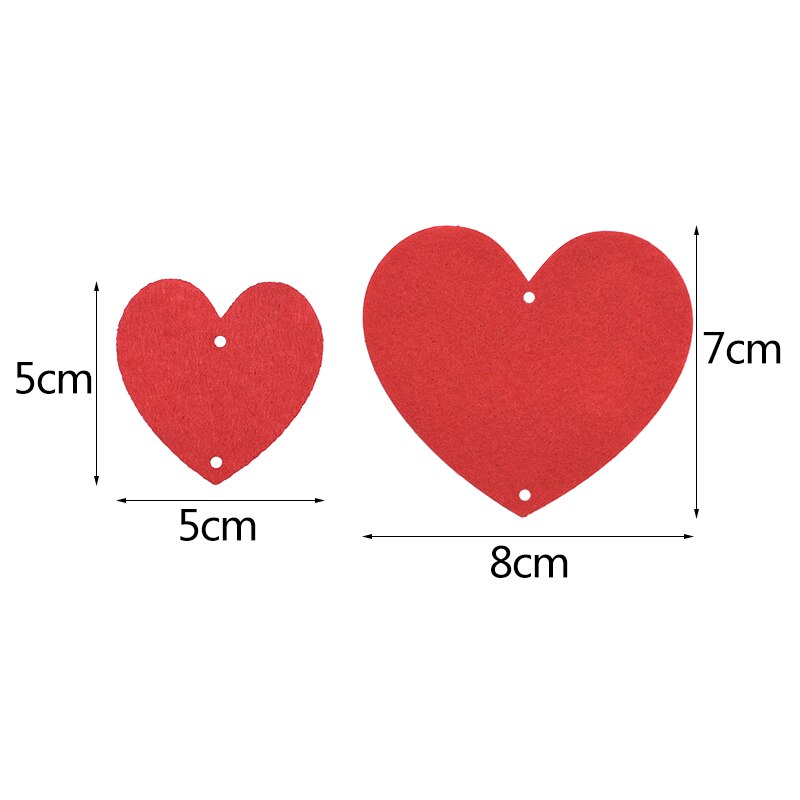 5 zestaw (100 sztuk serca) dekoracje ślubne czerwone serce transparent girlanda DIY włókniny miłość kurtyna ślub wystrój na święta bożego narodzenia Supplie